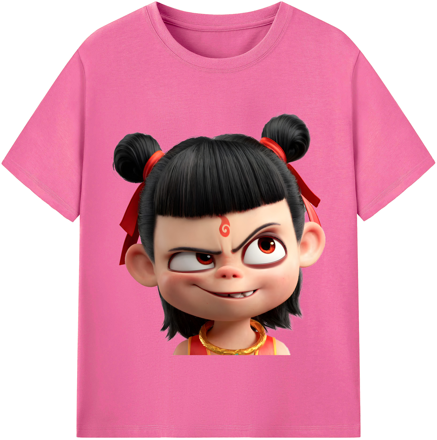 （画像用） Ne Zha 2 ナタ 魔童の大暴れ レディースカジュアルプリントTシャツ（綿100％）